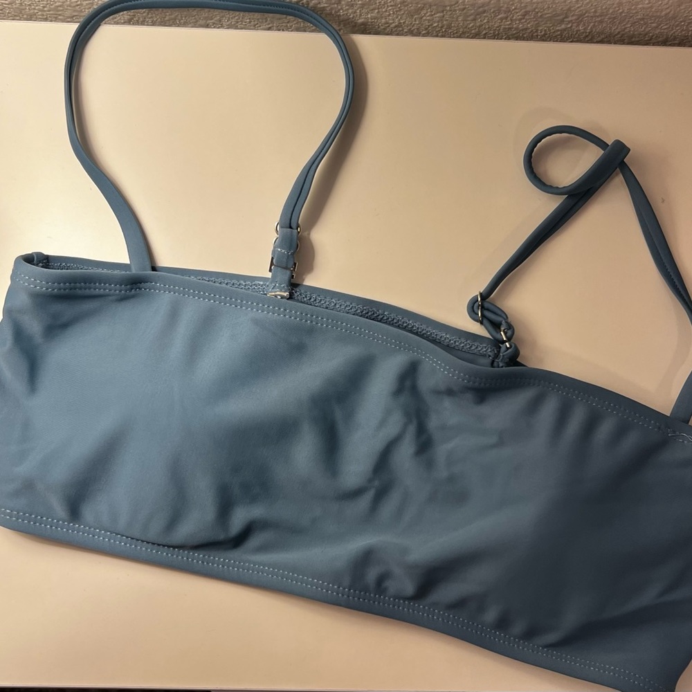 blue two piece swimsuit
